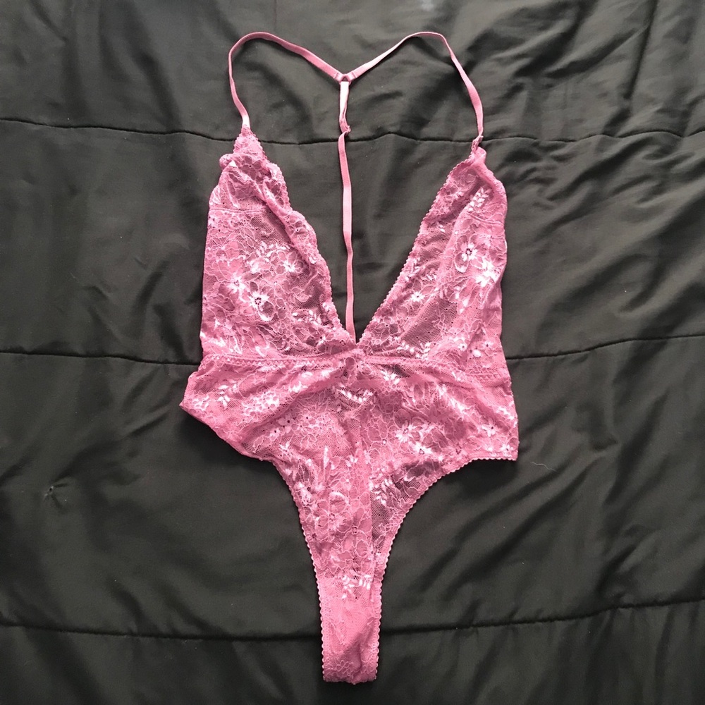 NWOT Victoria Secret Pink Plunge Lace Teddy 💋